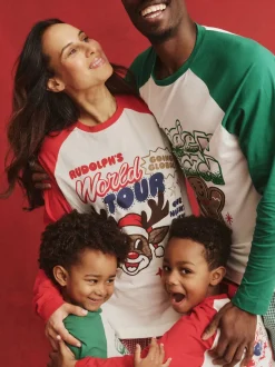 Cotton On Green Adult Matching Family Christmas Raglan Long Sleeve Pyjamas Set