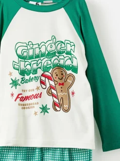 Cotton On Green Adult Matching Family Christmas Raglan Long Sleeve Pyjamas Set