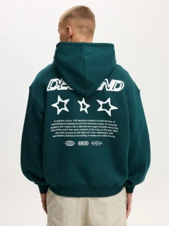 Cotton On Green Box Fit Graphic Hoodie