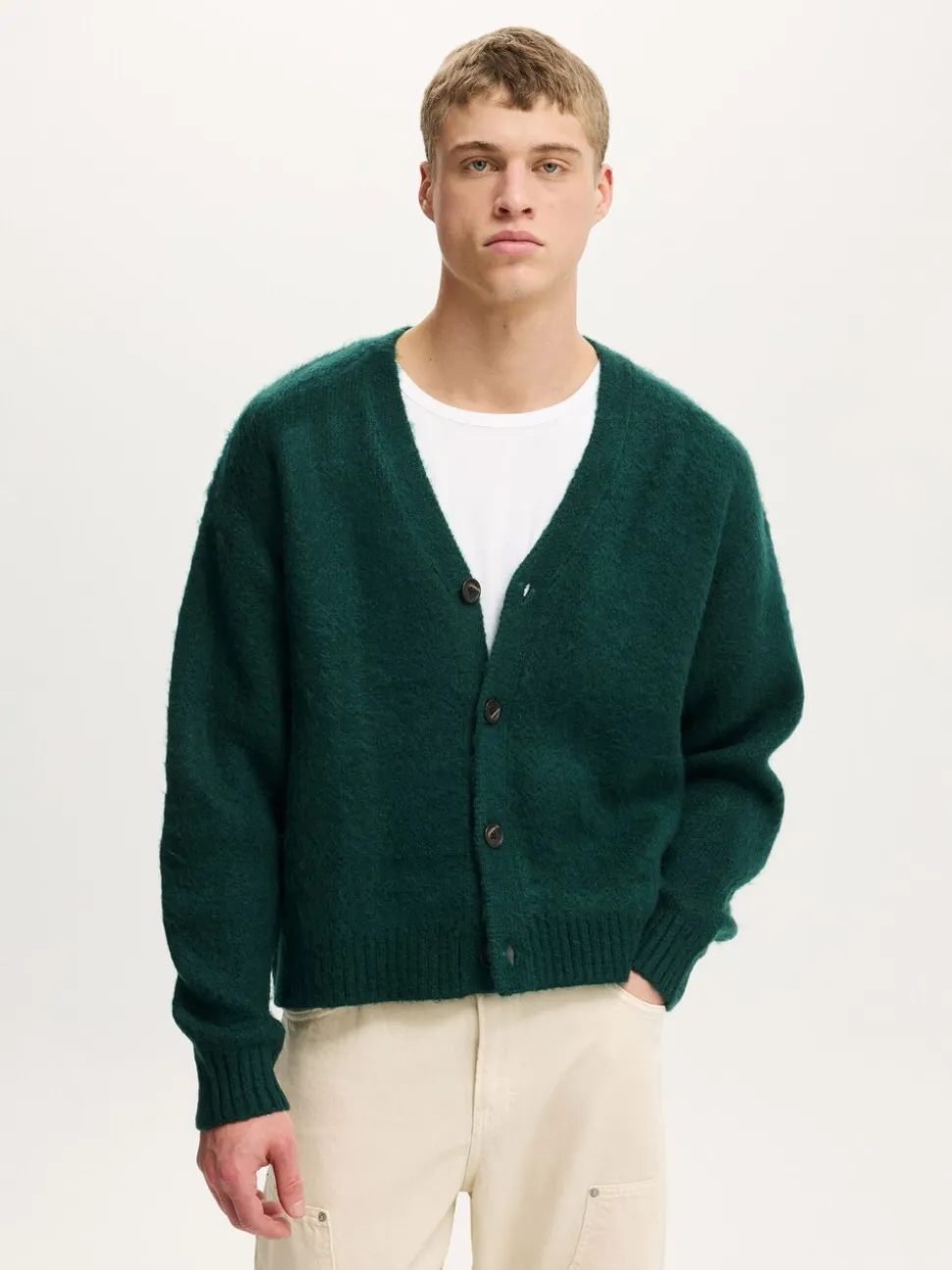 Cotton On Green Cropped Cardigan