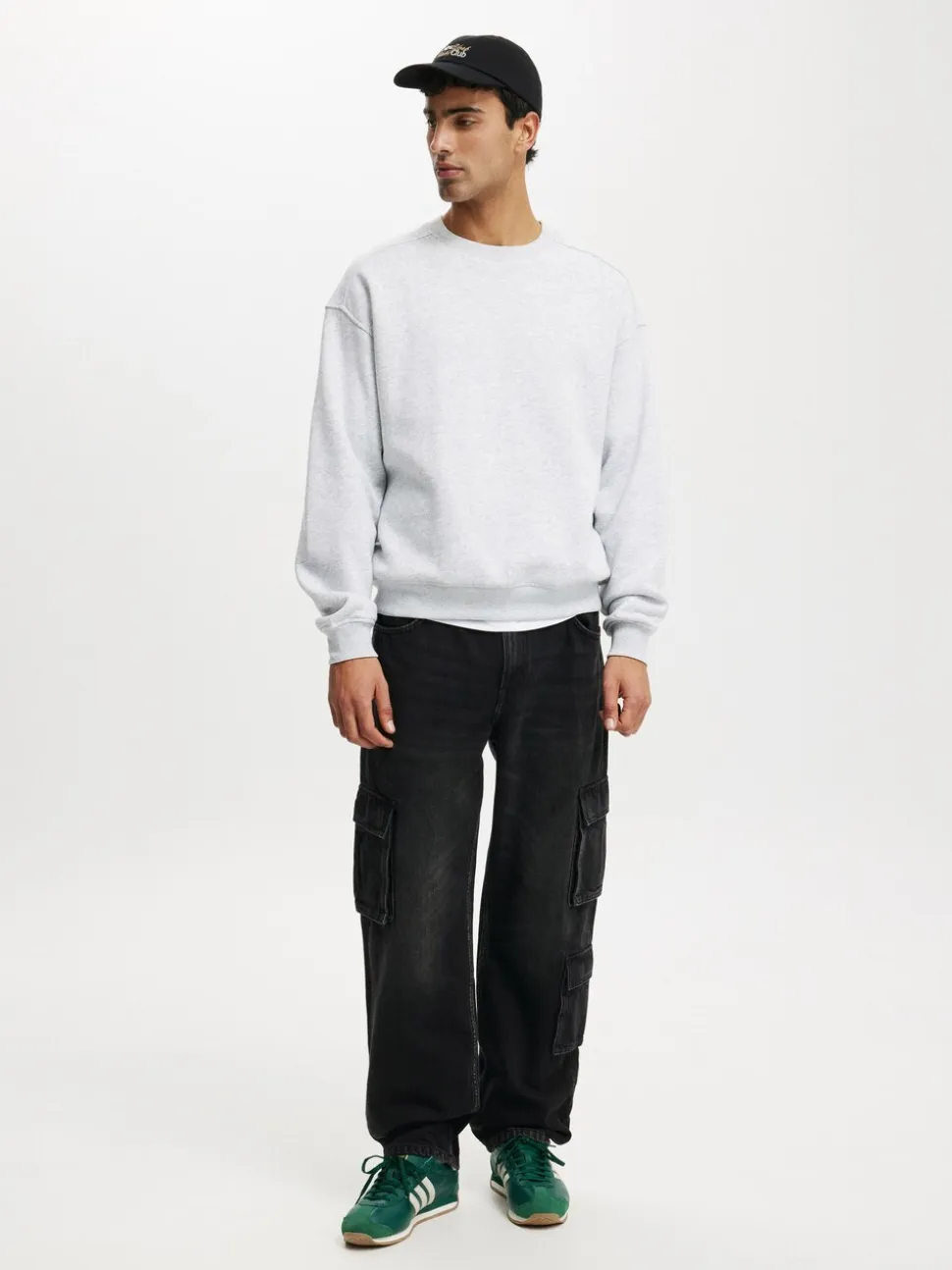 Cotton On Grey Box Fit Crew Sweater
