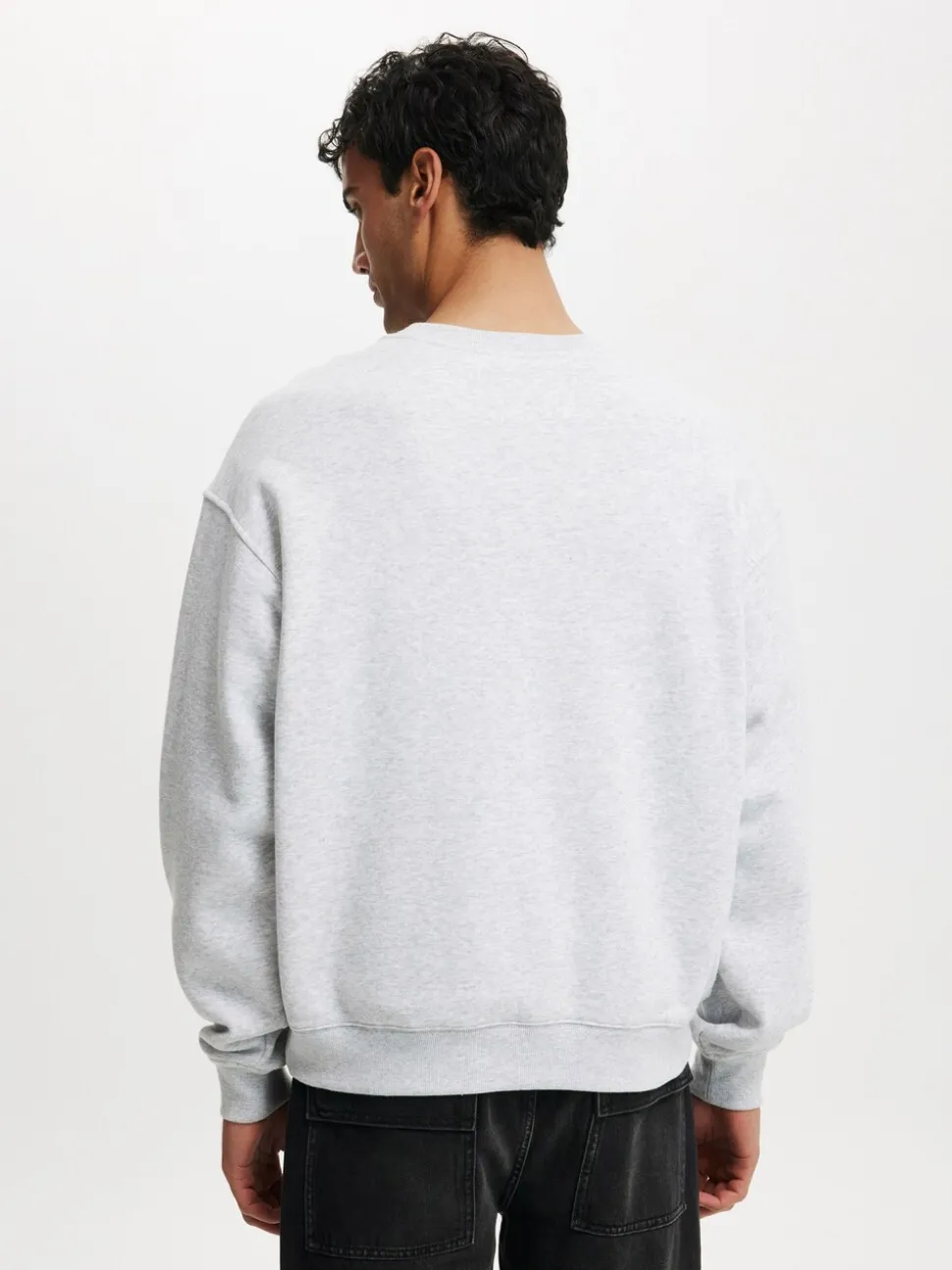 Cotton On Grey Box Fit Crew Sweater