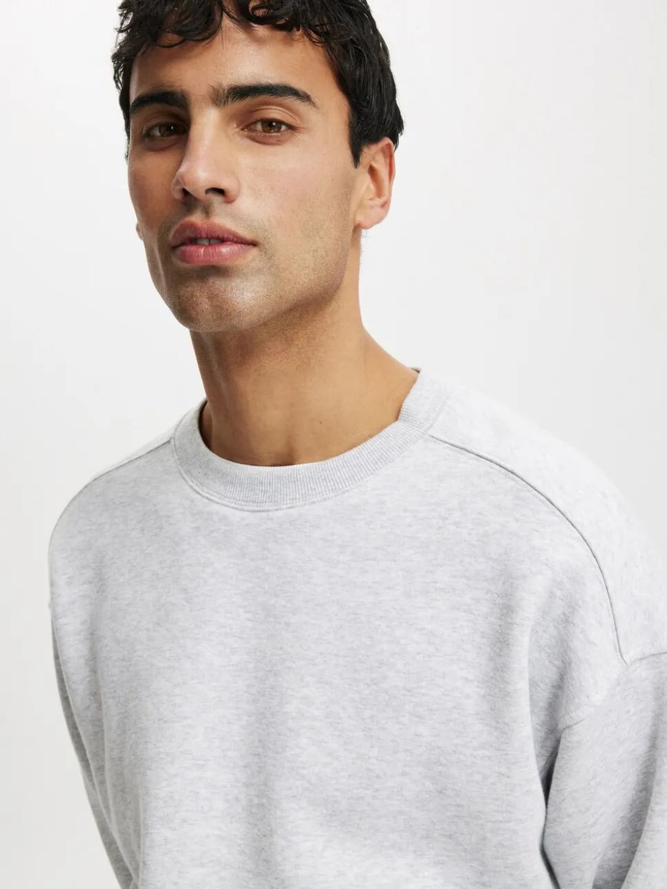 Cotton On Grey Box Fit Crew Sweater
