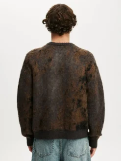 Cotton On Grey Box Fit Fuzzy Crew Neck Knit Jumper