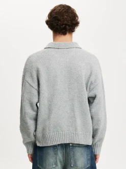 Cotton On Grey Boxy Rugby Polo Shirt