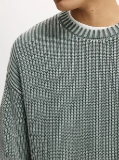 Cotton On Grey Washed Box Fit Crew Neck Knit Jumper