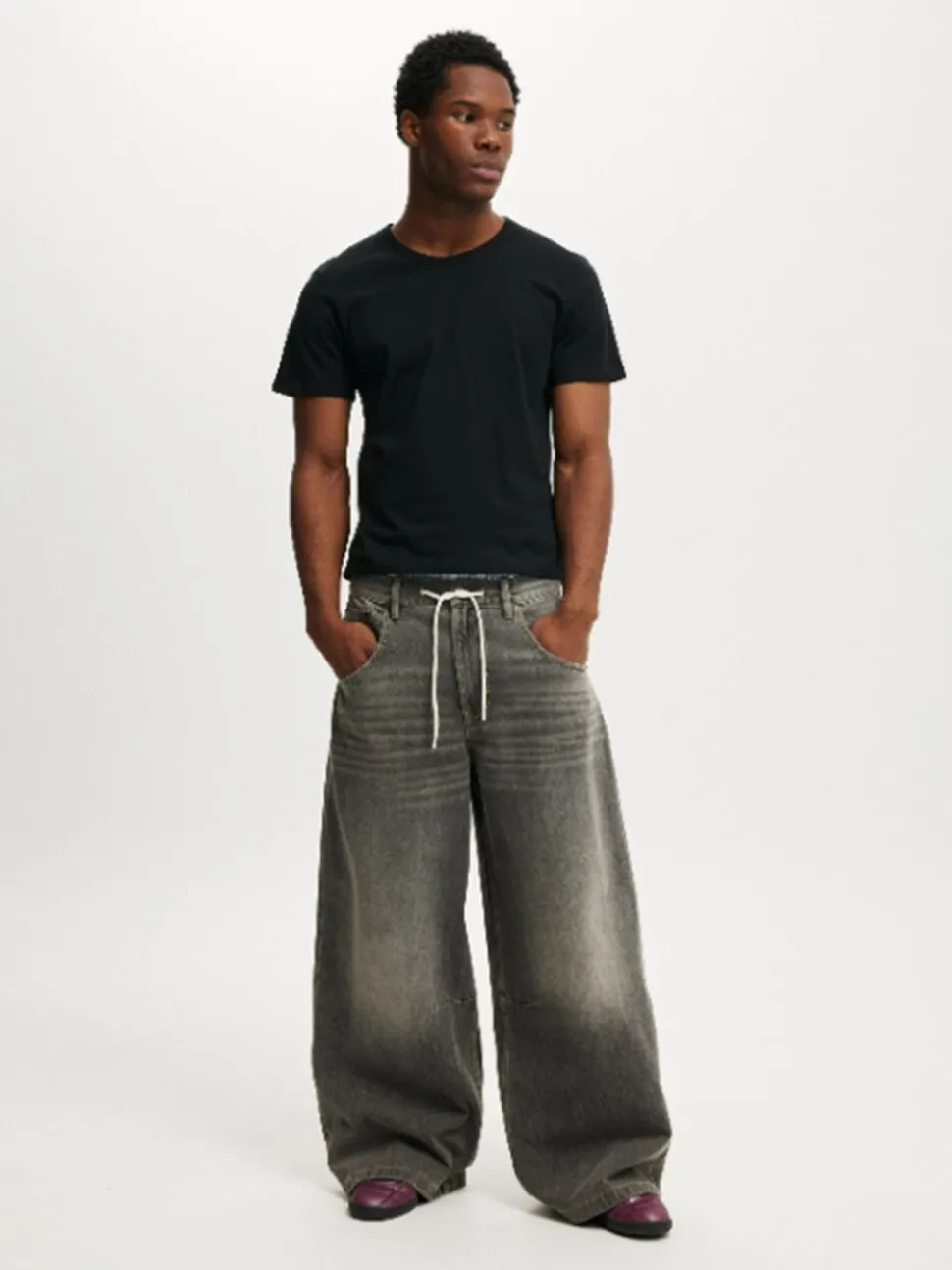 Cotton On Grey Y2K Super Baggy Jeans