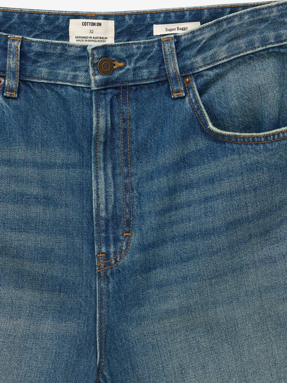 Cotton On Mid Blue Super Baggy Jeans