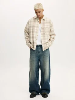 Cotton On Natural Tribeca Long Sleeve Shirt