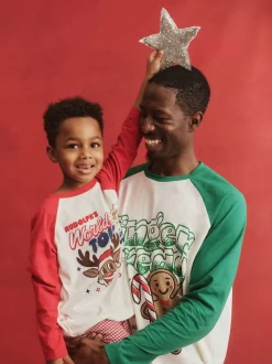 Cotton On Red Adult Matching Family Christmas Raglan Long Sleeve Pyjamas Set
