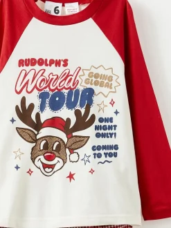 Cotton On Red Adult Matching Family Christmas Raglan Long Sleeve Pyjamas Set