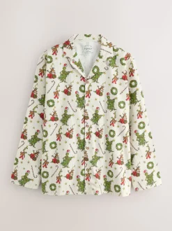 Cream Grinch Matching Family Christmas Button Through Pyjamas