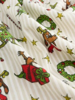 Cream Grinch Matching Family Christmas Button Through Pyjamas