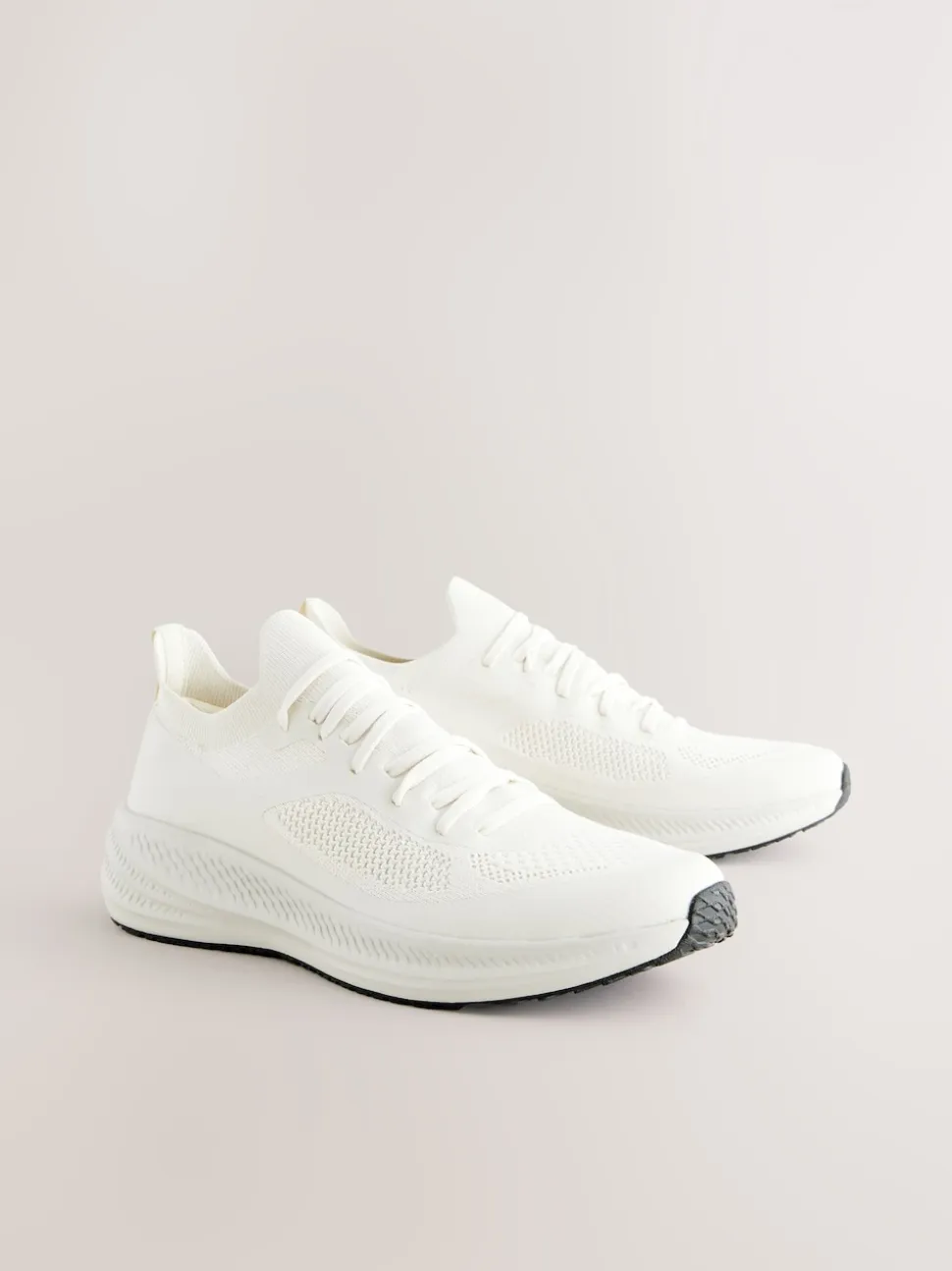 Cream Knitted Trainers