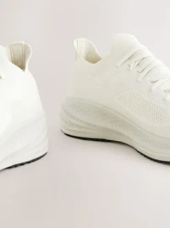 Cream Knitted Trainers