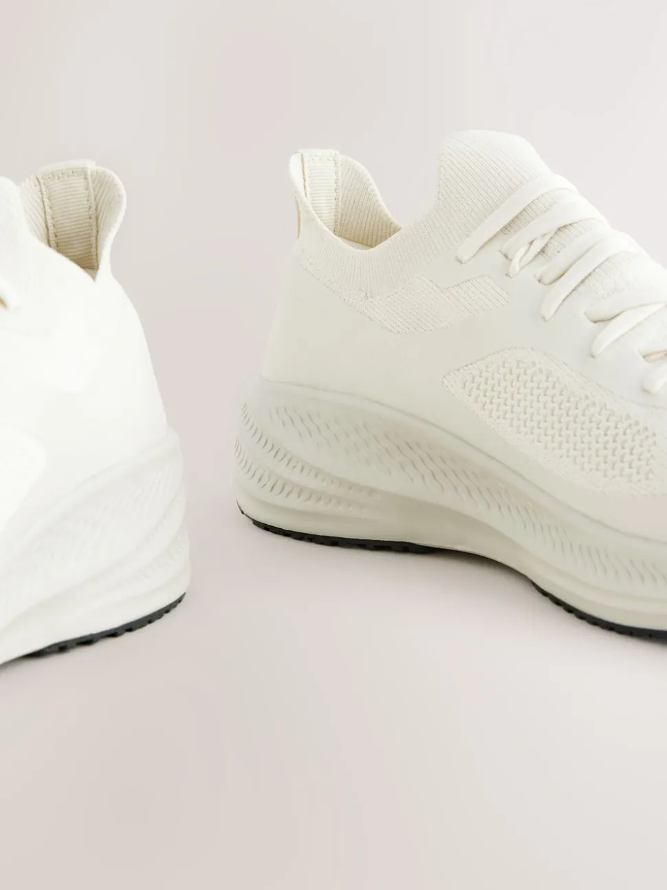 Cream Knitted Trainers