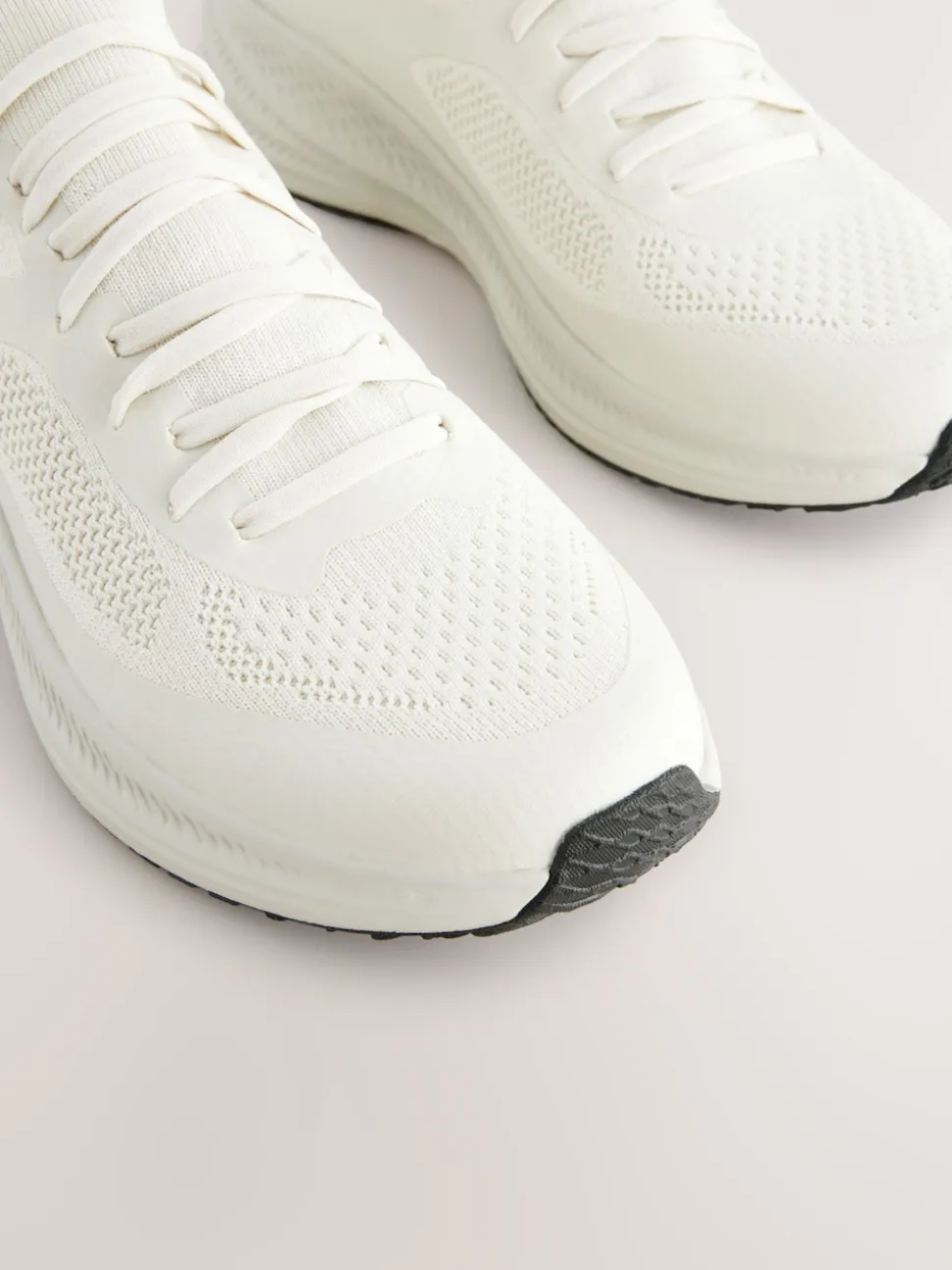 Cream Knitted Trainers