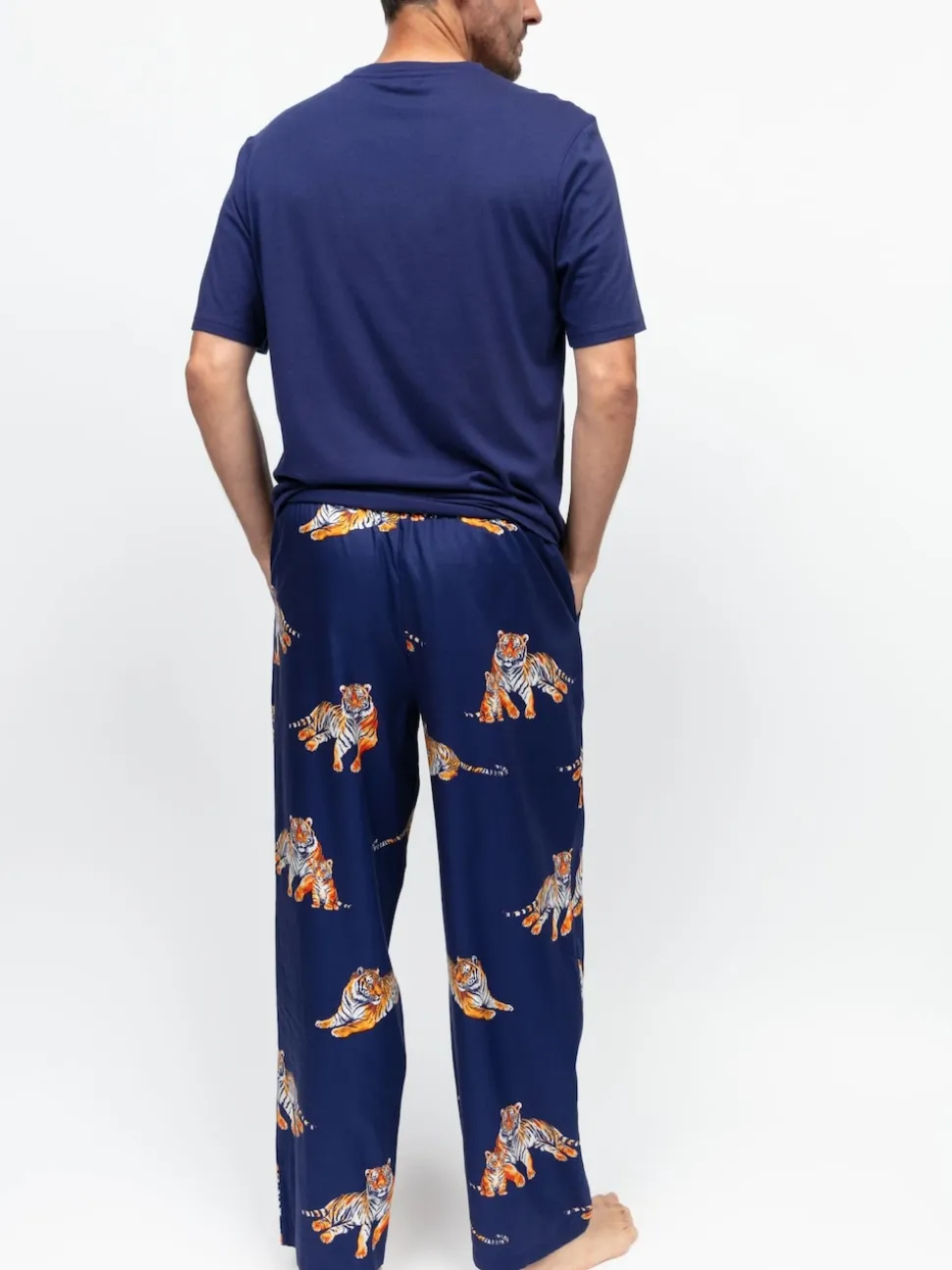 Cyberjammies Blue Jersey Top & Tiger Print Pyjamas Set
