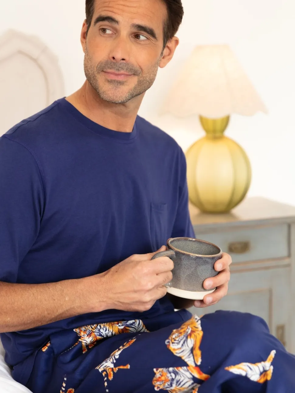 Cyberjammies Blue Jersey Top & Tiger Print Pyjamas Set