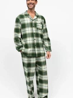 Cyberjammies Green Mens 100% Cotton Check Long Sleeve Pyjamas Set