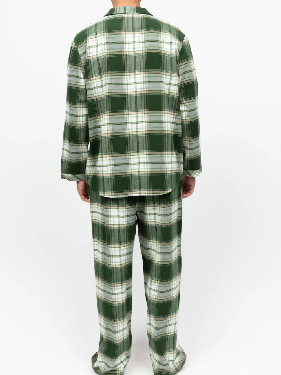 Cyberjammies Green Mens 100% Cotton Check Long Sleeve Pyjamas Set