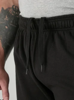 D555 Black ALBERT Jogging Bottoms With Open Hem and Zipper Pockets