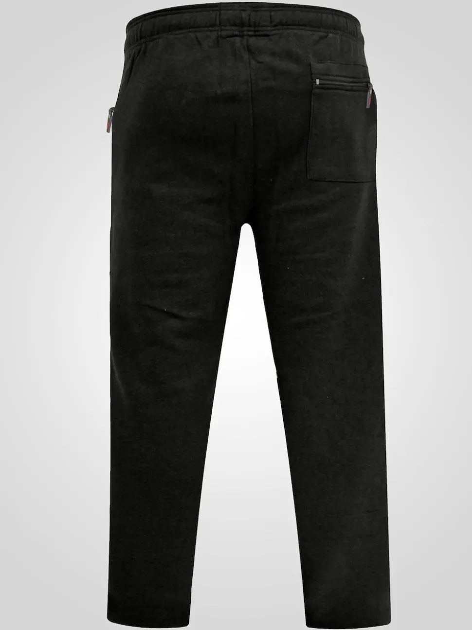 D555 Black ALBERT Jogging Bottoms With Open Hem and Zipper Pockets