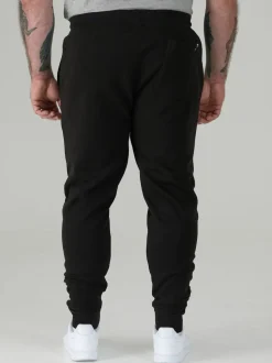 D555 Black BRANDON Cuffed Joggers With Side Pockets And Drawcord