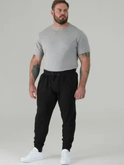 D555 Black BRANDON Cuffed Joggers With Side Pockets And Drawcord