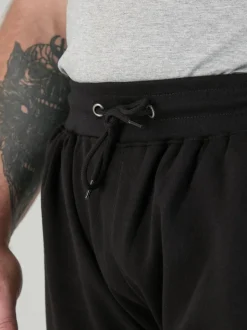 D555 Black BRANDON Cuffed Joggers With Side Pockets And Drawcord