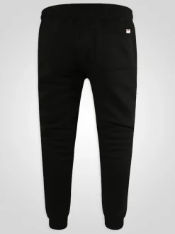 D555 Black BRANDON Cuffed Joggers With Side Pockets And Drawcord