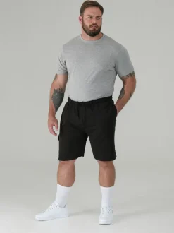 D555 Black JOHN Lightweight Fleece Cotton Cargo Shorts With Zipper Pockets