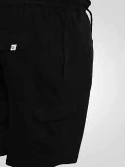 D555 Black JOHN Lightweight Fleece Cotton Cargo Shorts With Zipper Pockets