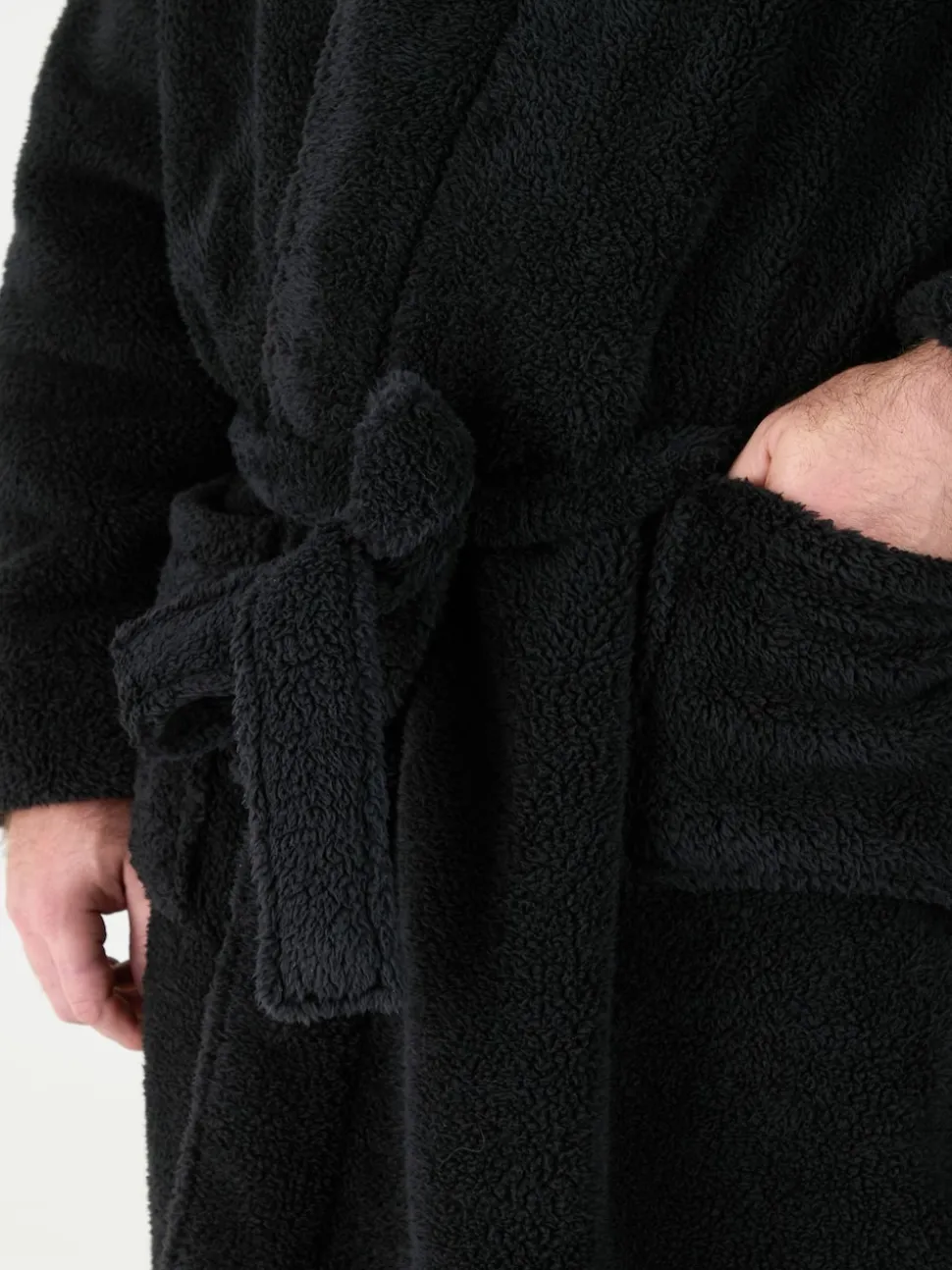 D555 Black Newquay 1 Supersoft Dressing Gown With Hood