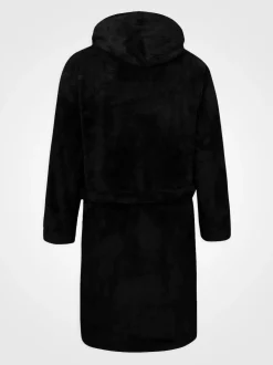 D555 Black Newquay 1 Supersoft Dressing Gown With Hood