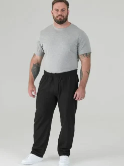 D555 Black RORY Lightweight Fleece Jogging Bottom With Open Hem And Zipper Pockets