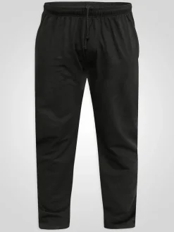 D555 Black RORY Lightweight Fleece Jogging Bottom With Open Hem And Zipper Pockets