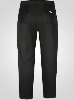 D555 Black RORY Lightweight Fleece Jogging Bottom With Open Hem And Zipper Pockets