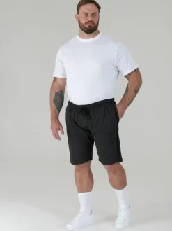 D555 Black RYAN Elasticated Waist Jersey With Side Stripes Shorts 2 Pack