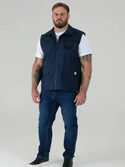 D555 Blue ENZO Multi Pocket Waistcoat