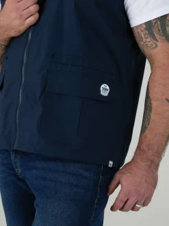 D555 Blue ENZO Multi Pocket Waistcoat