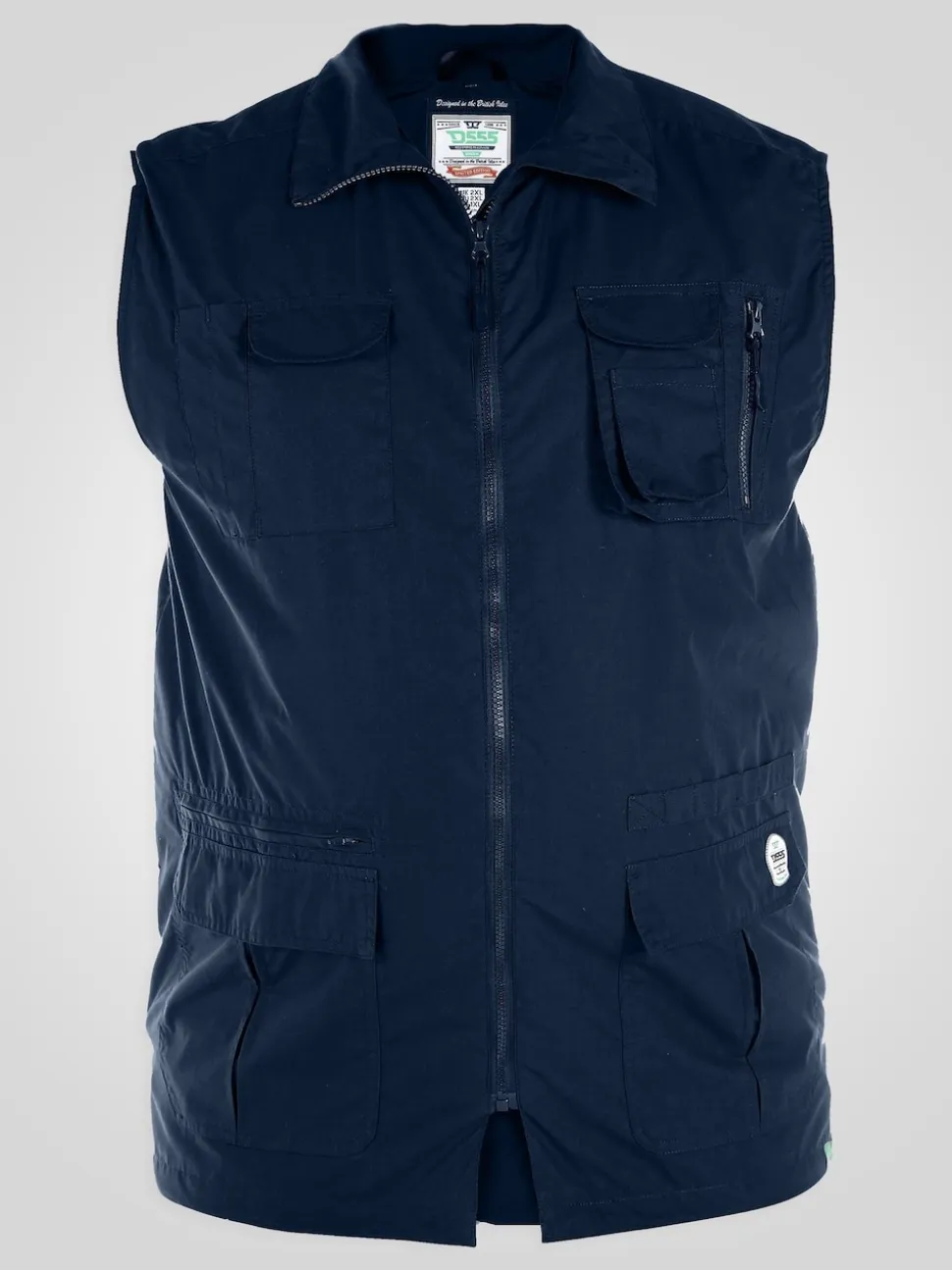 D555 Blue ENZO Multi Pocket Waistcoat