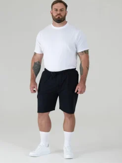 D555 Blue JOHN Lightweight Fleece Cotton Cargo Shorts With Zipper Pockets