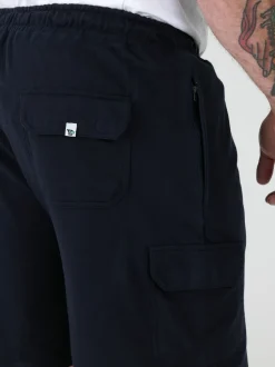 D555 Blue JOHN Lightweight Fleece Cotton Cargo Shorts With Zipper Pockets