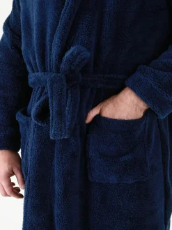 D555 Blue Newquay 1 Supersoft Dressing Gown With Hood
