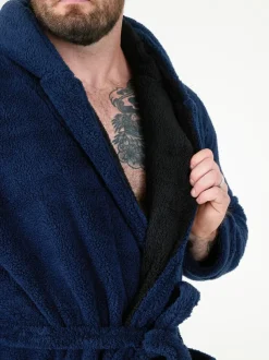 D555 Blue Newquay 1 Supersoft Dressing Gown With Hood