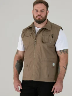D555 Brown ENZO Multi Pocket Waistcoat