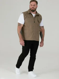 D555 Brown ENZO Multi Pocket Waistcoat