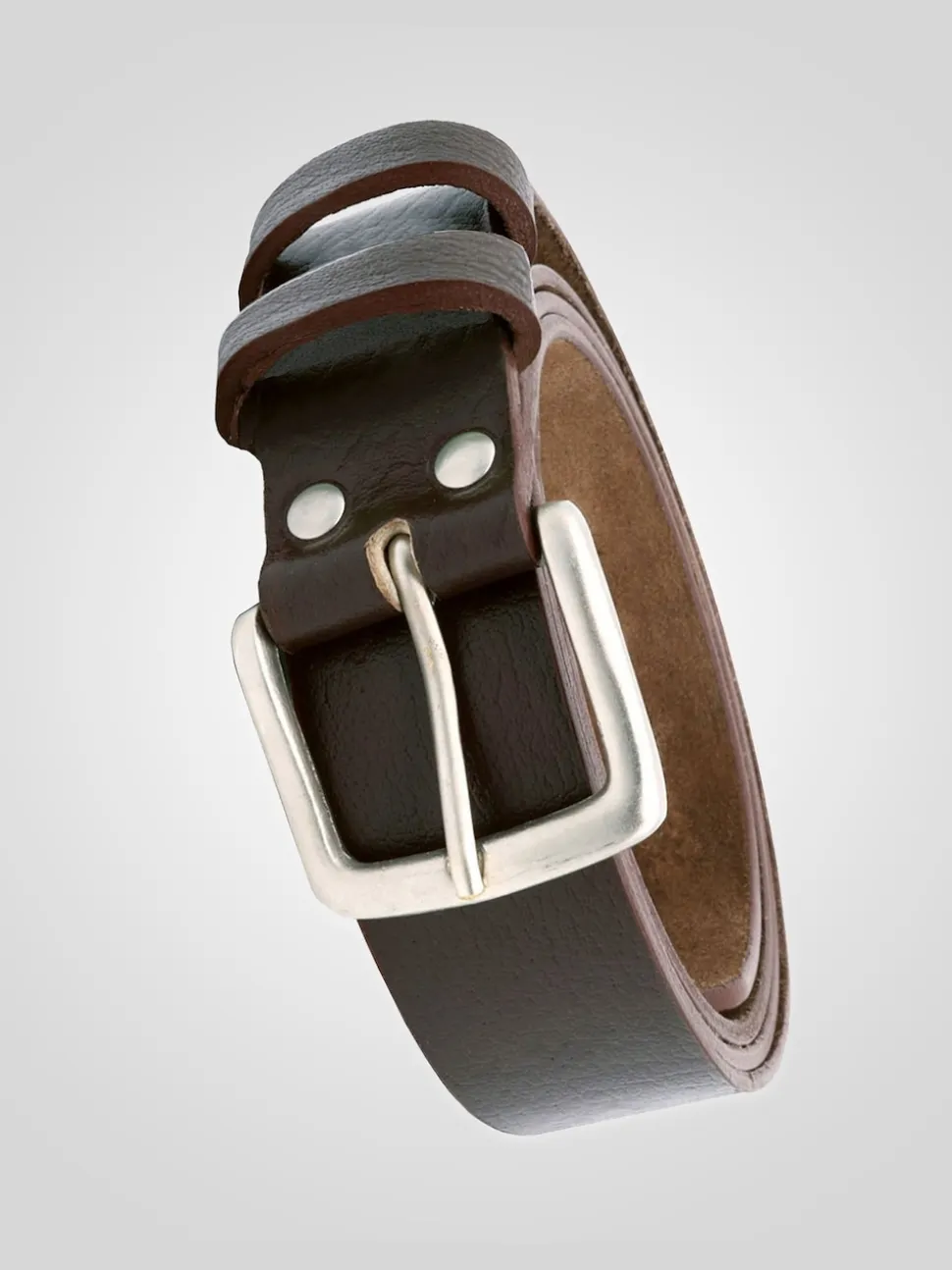 D555 Brown Gavin Hand Crafted Real Leather Hide Belt 3.7 Cm Width