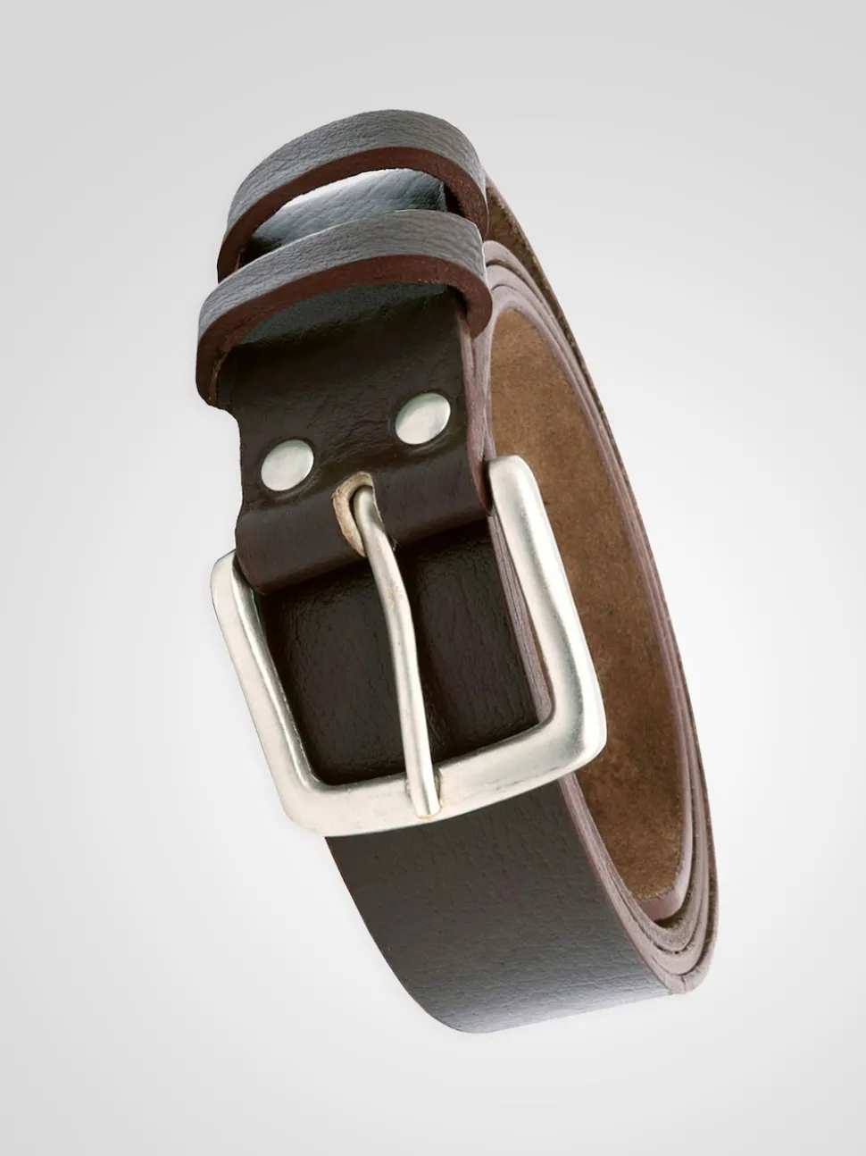 D555 Brown Gavin Hand Crafted Real Leather Hide Belt 3.7 Cm Width